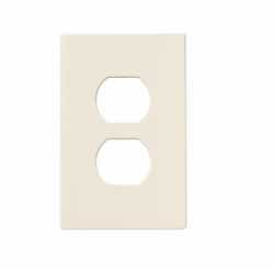 Eaton Wiring 1-Gang Duplex Receptacle Wall Plate, Mid-Size, Screwless, Light Almond