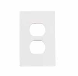 Eaton Wiring 1-Gang Duplex Receptacle Wall Plate, Mid-Size, Screwless, White