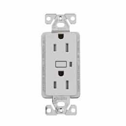 15 Amp Z-Wave Plus Duplex Receptacle, Tamper Resistant, Silver Granite