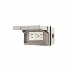 15 Amp GFCI Receptacle Kit, Tamper Resistant, Horizontal Mounting, Gray