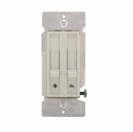 300W Dimmer & Fan Speed Controller, Single Pole, Flush Mount, Light Almond