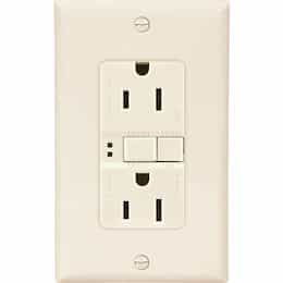 Eaton Wiring 15 Amp Duplex GFCI Receptacle Outlet, Light Almond