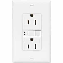 15 Amp Duplex GFCI Receptacle Outlet, White