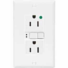 15 Amp Hospital Grade GFCI NAFTA-Compliant Receptacle Outlet, White