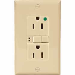 Eaton Wiring 15 Amp Hospital Grade GFCI Receptacle Outlet, Ivory