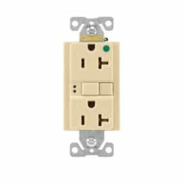 20 Amp Hospital Grade GFCI Receptacle Outlet, Ivory