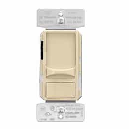 600W Slide Dimmer Switch, Single-Pole, 3-Way, 120V, Ivory