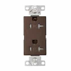 20A TR Decora Duplex Receptacle, 2P3W, #14-10 AWG, 125V, Rubbed Bronze