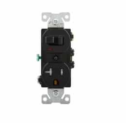Eaton Wiring 20 Amp Combination Switch, Tamper Resistant, Black