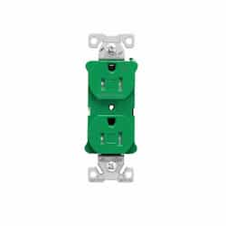 15 Amp Half Controlled Duplex Receptacle, Tamper Resistant, Green