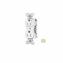 15 Amp Half Controlled Duplex Receptacle, Tamper Resistant, Ivory