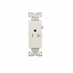 Arrow Hart 20 Amp Decorator Single Receptacle, Tamper Resistant, Light Almond