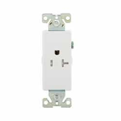 20 Amp Single TR Decorator Receptacle, #14-10 AWG, 5-20R, 125V, White