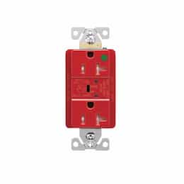 20 Amp Surge Protection Receptacle w/Audible Alarm & LED Indicators, Red