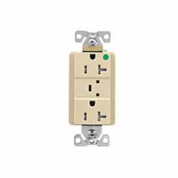 20 Amp Surge Protection Receptacle w/Audible Alarm & LED Indicators, Ivory