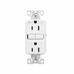 15A TR Slim Self-Test GFCI Receptacle Outlet, 125V, White, Bulk