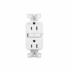 Eaton Wiring 15A TR Slim Self-Test GFCI Receptacle Outlet, 125V, White