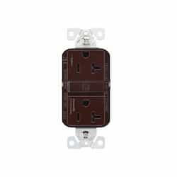 Eaton Wiring 20A TR Slim Self-Test GFCI Receptacle Outlet, 125V, Brown