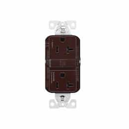 Eaton Wiring 20A TR Slim Self-Test GFCI Receptacle Outlet, 125V, Brown