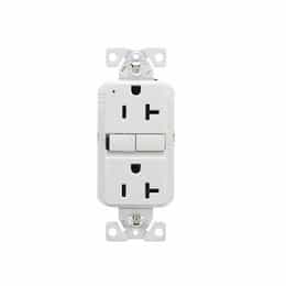 Eaton Wiring 20A TR Slim Self-Test GFCI Receptacle Outlet, B&S, 125V, White, Bulk