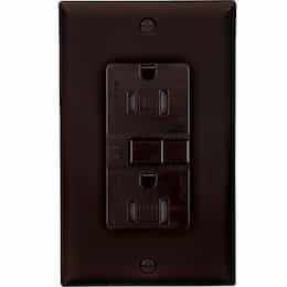 Eaton Wiring 15 Amp Tamper Resistant Duplex GFCI Receptacle Outlet, Brown