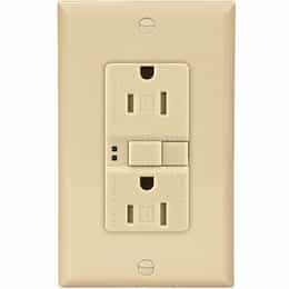 Eaton Wiring 15 Amp Tamper Resistant Duplex GFCI Receptacle Outlet, Ivory