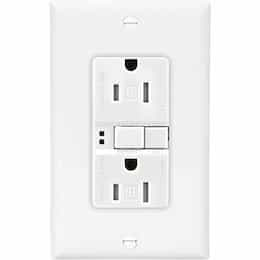 15 Amp GFCI Receptacle, Tamper Resistant, 125V, White