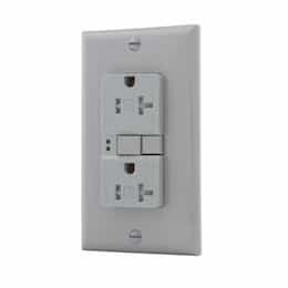 20 Amp Tamper Resistant Duplex GFCI NAFTA-Compliant Outlet, Gray