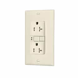 20 Amp Tamper Resistant Duplex GFCI Receptacle Outlet, Light Almond