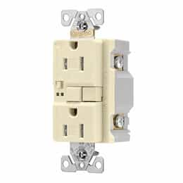 15 Amp Tamper Resistant Duplex GFCI Outlet w/ Audible Alarm, Almond