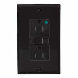 15 Amp Tamper Resistant Hospital Grade GFCI Receptacle Outlet, Black