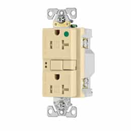 20 Amp Tamper Resistant Hospital Grade GFCI NAFTA-Compliant Outlet, Ivory