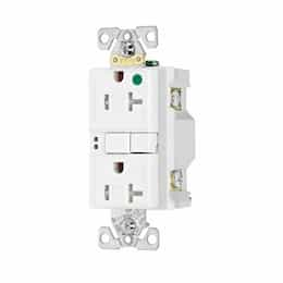 20 Amp Tamper Resistant Hospital Grade GFCI NAFTA-Compliant Outlet, White