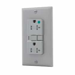 Eaton Wiring 20 Amp Tamper Resistant Hospital Grade GFCI Receptacle Outlet, Gray