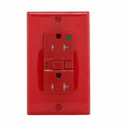 Eaton Wiring 20 Amp Tamper Resistant Hospital Grade GFCI Receptacle Outlet, Red