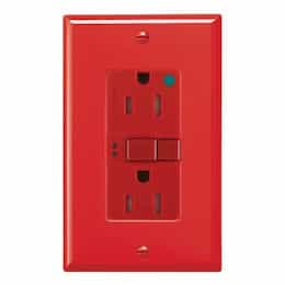 20 Amp Tamper Resistant Hospital Grade GFCI Outlet w/ ArrowLink, Red