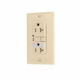 Eaton Wiring 20 Amp Tamper Resistant GFCI Outlet w/ Nightlight, Self-Test, Ivory