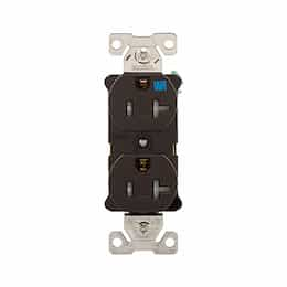 Eaton Wiring 20 Amp Tamper & Weather Resistant NEMA 5-20R Duplex Receptacle, Brown