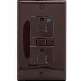 15 Amp Tamper & Weather Resistant GFCI Receptacle Outlet, Self Testing, Brown