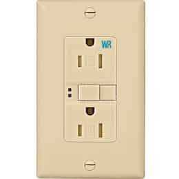 15 Amp Tamper & Weather Resistant GFCI Receptacle Outlet, Ivory