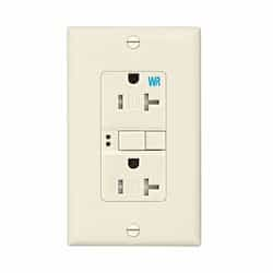 20 Amp Tamper & Weather Resistant GFCI Receptacle Outlet, Light Almond