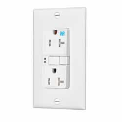 20 Amp Tamper & Weather Resistant GFCI Receptacle Outlet, White