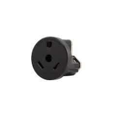 30 Amp Power Receptacle, NEMA TT-30R, Panel Mount, Black