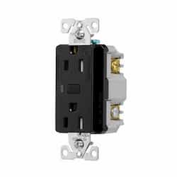 15 Amp Wi-Fi Smart TR Duplex Receptacle, 2-Pole, 3-Wire, 120V, Black