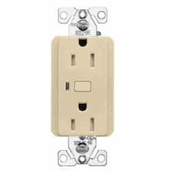 15 Amp Wi-Fi Smart TR Duplex Receptacle, 2-Pole, 3-Wire, 120V, Ivory