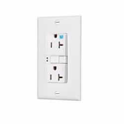 20 Amp Weather Resistant GFCI Receptacle NAFTA-Compliant Outlet, White