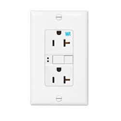 20 Amp Weather Resistant GFCI Receptacle Outlet, White
