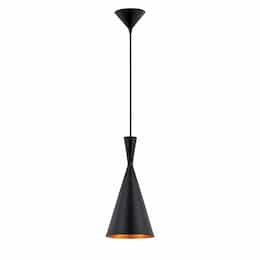 16-in 60W Hourglass Pendant, Dimmable, E26, 120V, Black