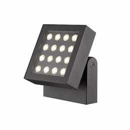 16 x 1W LED Outdoor Wall Mount, 1000lm, 120V, 3000K, Graphite Grey