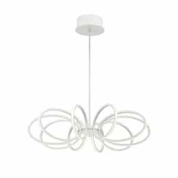 24-in 45W Tela Round Pendant, 120V, 2500 lm, 3000K, White